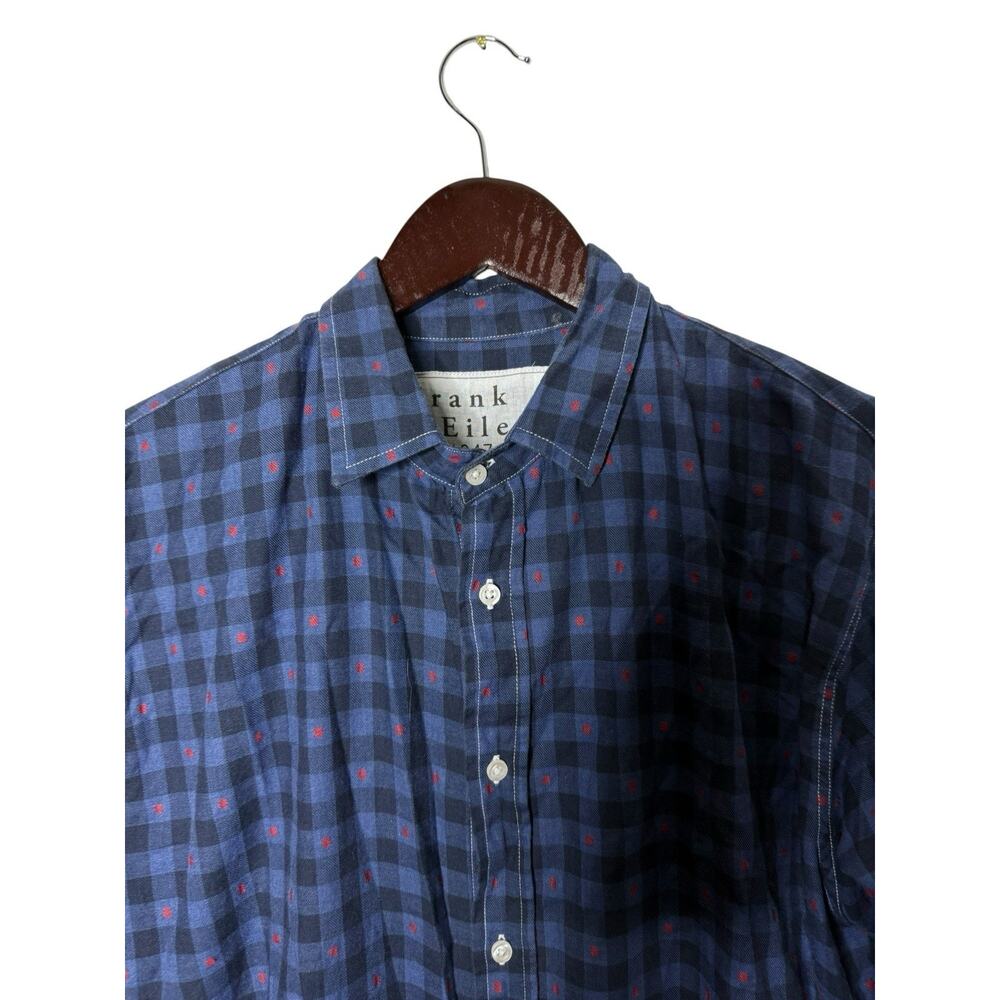 Frank & Eileen Paul Shirt Men’s medium blue Check USA Preppy Cotton Casual‎ - Picture 2 of 4